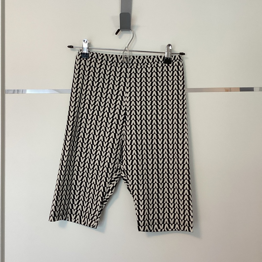 Valentino Black and White Bike Shorts
